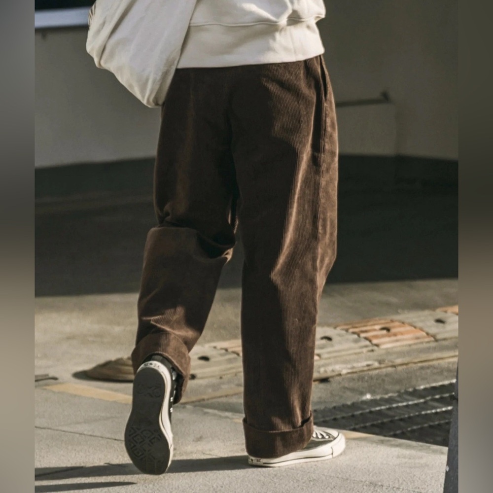 Bronson NS Corduroy Pants Men Pleated Casual Trousers Slacks Workwear OLD MONEY - Picture 9 of 12